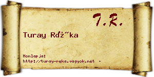 Turay Réka névjegykártya